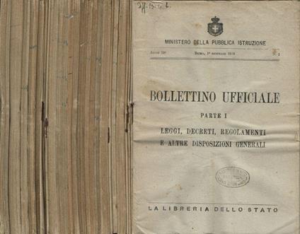 Bollettino ufficiale - Parte I. - Leggi, decreti, regolamenti e altre disposizioni generali - copertina