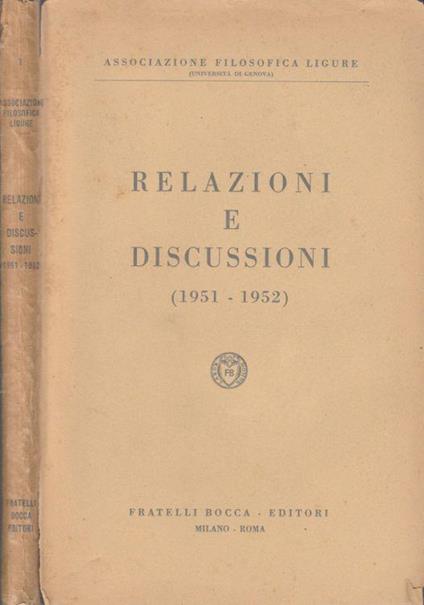 Relazioni e discussioni - copertina