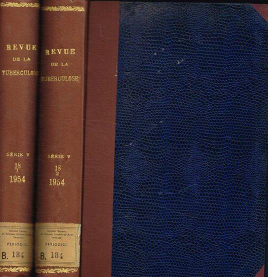 Revue de la tuberculose. 5 serie, tome 18, 1954. 2voll - copertina