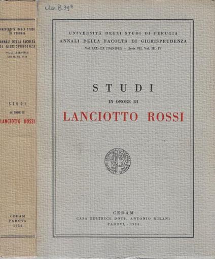 Studi in onore di Lanciotto Rossi - copertina