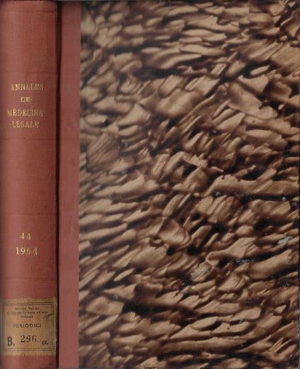 Annales de médecine légale et de criminologie, police scientifique et toxicologie 1964 (annata completa) - copertina