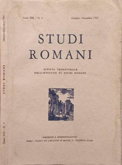 Studi Romani - copertina