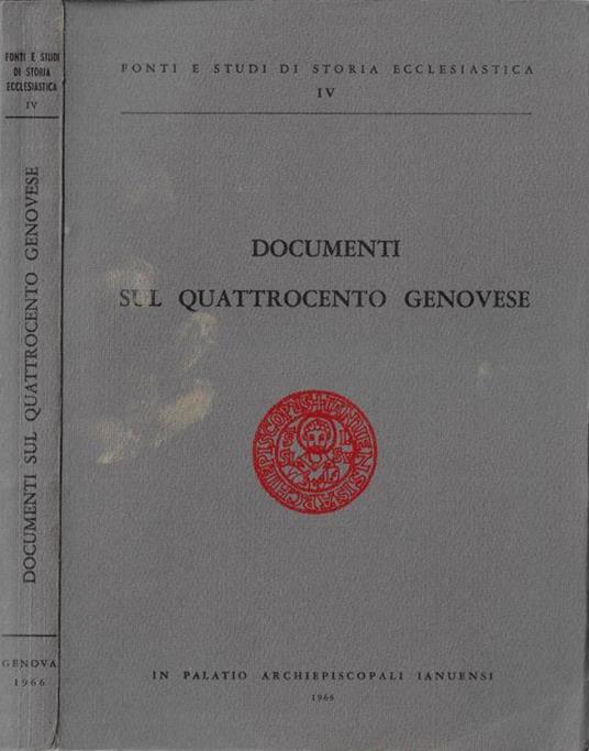 Documenti sul quattrocento genovese - copertina