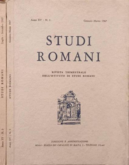 Studi Romani - copertina