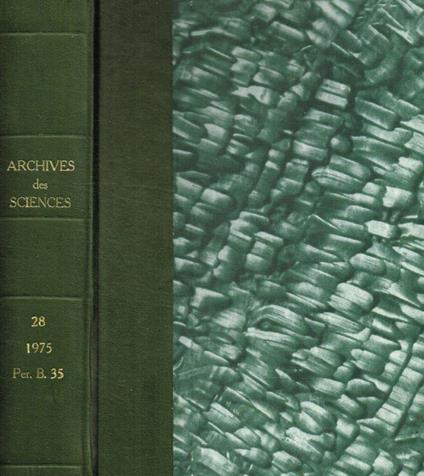Archives des sciences vol.28, anno 1975. Compte Rendu des Seances Vol.10, anno 1975 - copertina