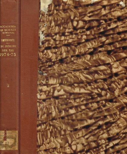 Atti della Accademia delle Scienze dell'Istituto di Bologna. Classe di scienze fisiche anno 263 - copertina