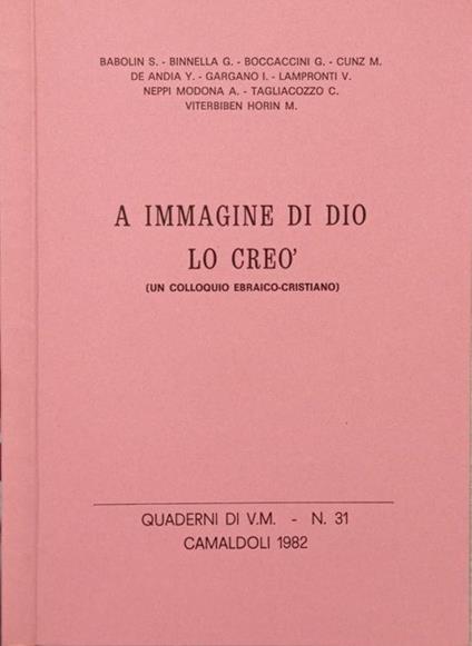 A immagine di Dio lo creò - copertina