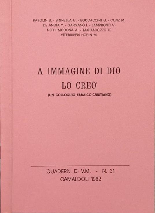 A immagine di Dio lo creò - copertina