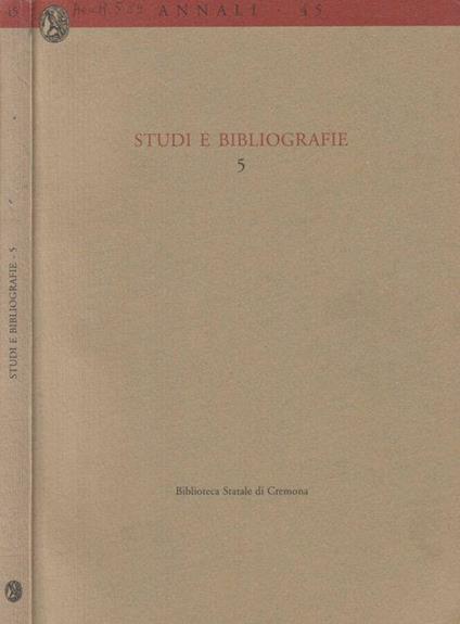 Studi e bibliografie 5 - copertina