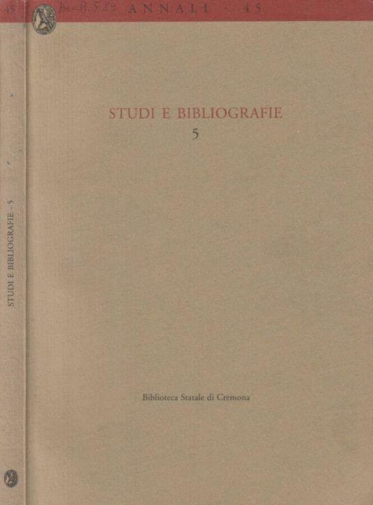 Studi e bibliografie 5 - copertina