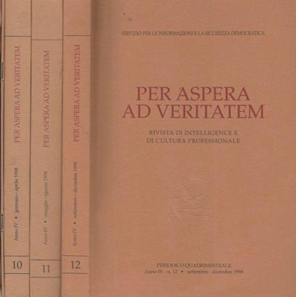 Per Aspera ad Veritatem, n. 10, gennaio-aprile - n. 11, maggio-agosto - n. 12, settembre-dicembre (più estratto) anno IV 1998 - copertina