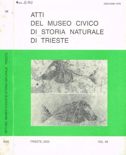 Atti del Museo Civico di storia naturale di Trieste vol.48, 2000 - copertina