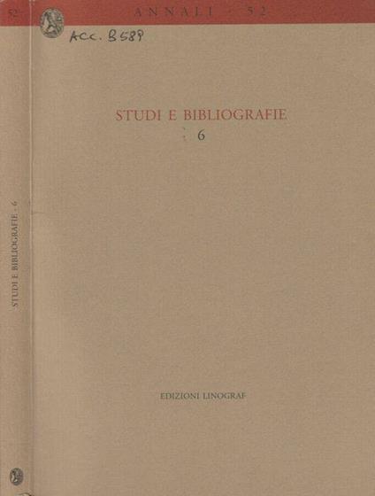 Studi e bibliografie 6 - copertina