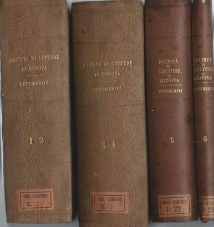 Effemeridi della Società di letture e Conversazioni Scientifiche - copertina
