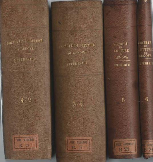 Effemeridi della Società di letture e Conversazioni Scientifiche - copertina