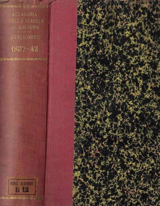 Rendiconto delle sessioni dell'Accademia delle scienze dell'Istituto di Bologna 1937-1942 - copertina