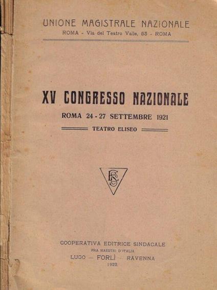XV Congresso nazionale - copertina