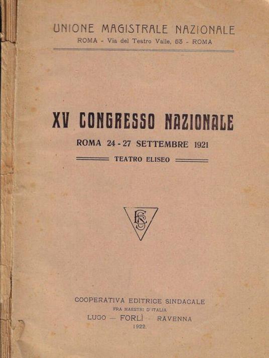 XV Congresso nazionale - copertina