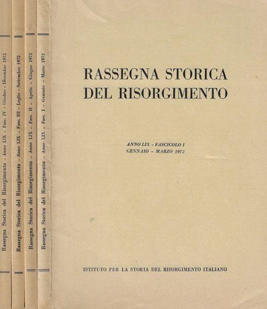 Rassegna Storica del Risorgimento Anno LIX- 1972 - copertina