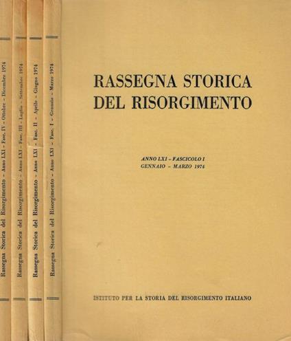 Rassegna Storica del Risorgimento Anno LXI- 1974 - copertina