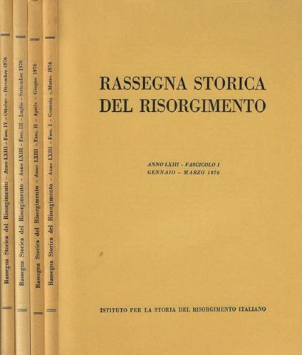 Rassegna Storica del Risorgimento Anno LXIII- 1976 - copertina