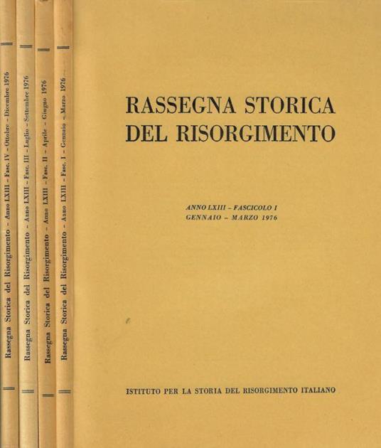 Rassegna Storica del Risorgimento Anno LXIII- 1976 - copertina
