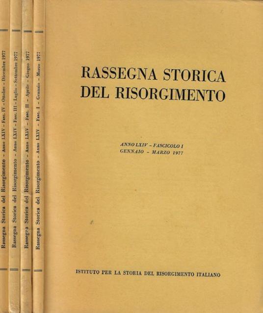 Rassegna Storica del Risorgimento Anno LXIV- 1977 - copertina