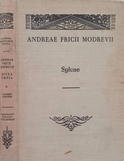 Opera Omnia volumen V: Sylvae - copertina