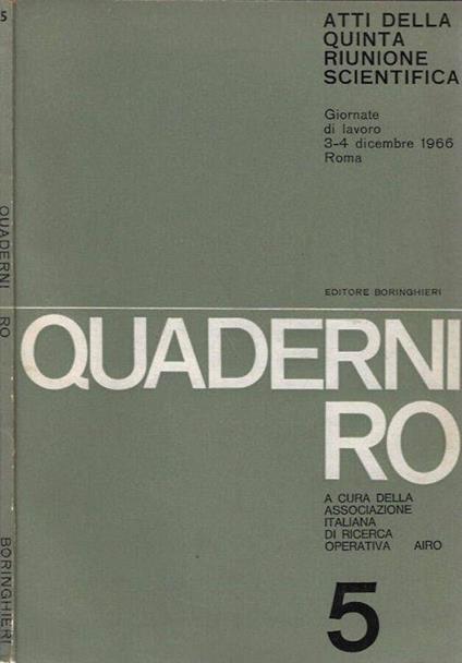 Quaderni Ro n. 5 - Atti della quinta riunione scientifica - copertina