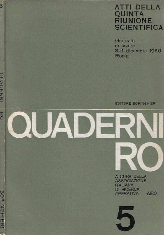 Quaderni Ro n. 5 - Atti della quinta riunione scientifica - copertina