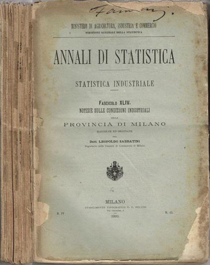 Annali di Statistica - copertina