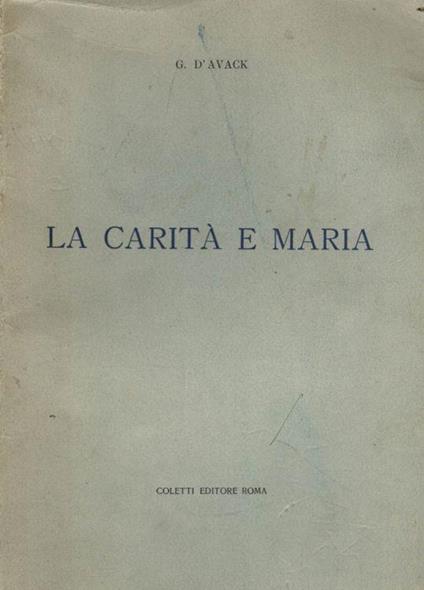 La carità e Maria - copertina