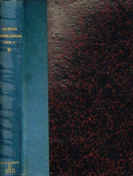 Archives Neerlandaises des sciences exactes et naturelles - copertina