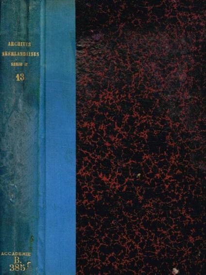 Archives Neerlandaises des sciences exactes et naturelles - copertina