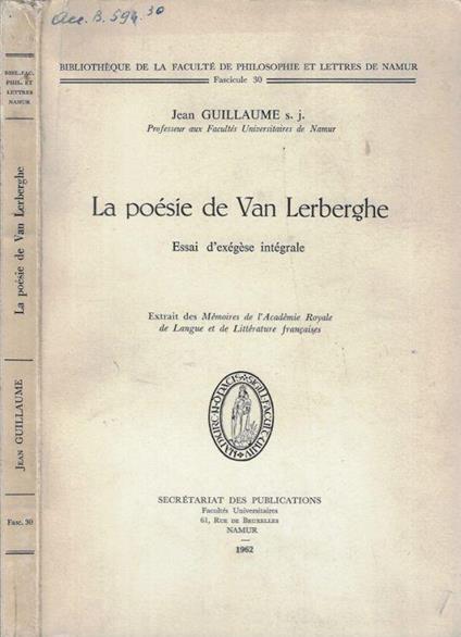 La poésie de Van Lerberghe - copertina