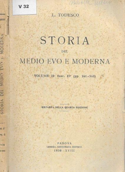 Storia del medioevo e moderna - copertina