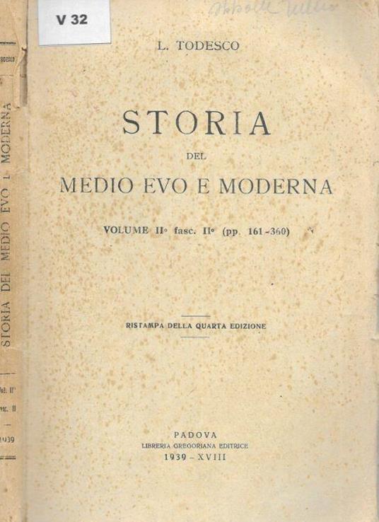 Storia del medioevo e moderna - copertina