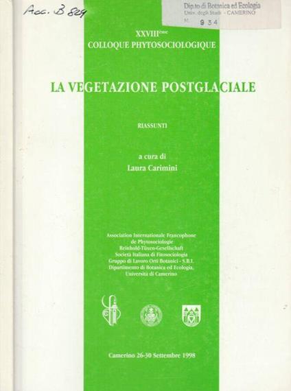 La vegetazione postglaciale - copertina