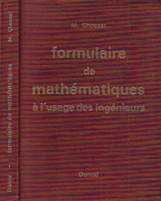 Formulaire de mathématiques à l'usage des ingénieurs - copertina