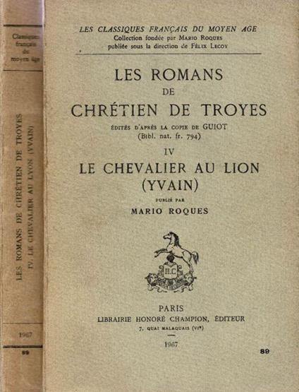 Les Romans de Chrètien de Troyes - copertina