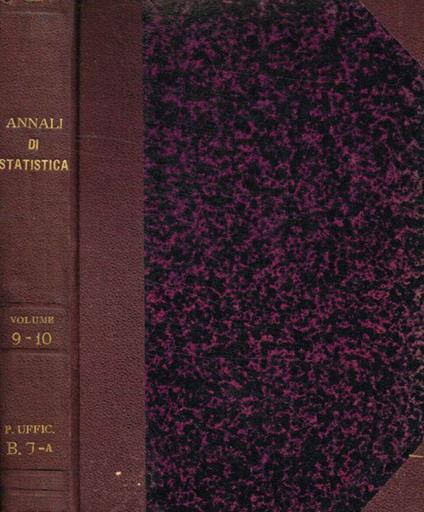 Annali di statistica serie 2, vol.9, vol.10, 1879 - copertina