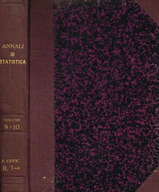 Annali di statistica serie 2, vol.9, vol.10, 1879 - copertina