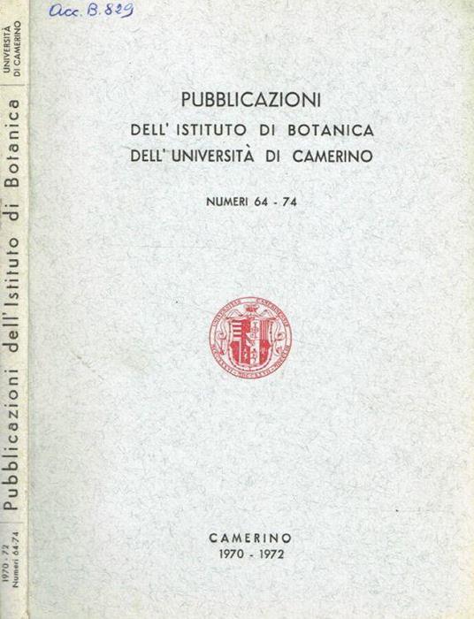 Pubblicazioni dell'Istituto di Botanica dell'università di Camerino - copertina