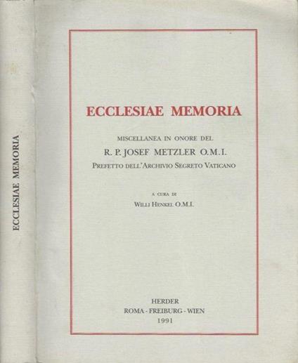 Ecclesiae Memoria - copertina