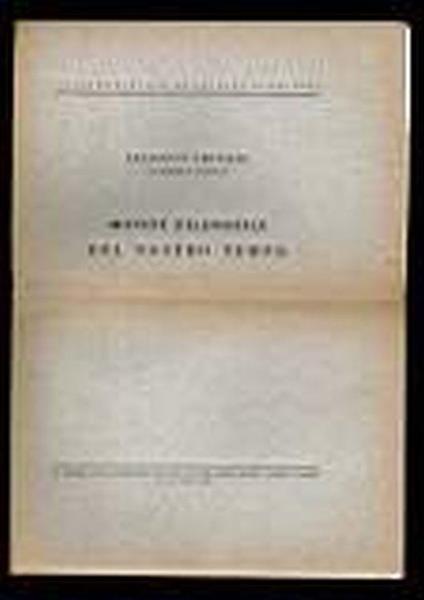 Motivi Filosofici del nostro tempo - Francesco Orestano - copertina