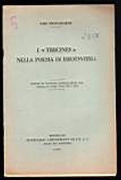 I "Tibicines" nella poesia Hrotsvitha - Ezio Franceschini - copertina