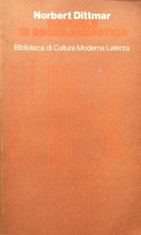 Manuale di sociolinguistica - Norbert Dittmar - copertina