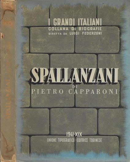 Spallanzani - Pietro Capparoni - copertina