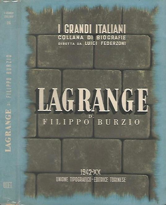 Lagrange - Filippo Burzio - copertina