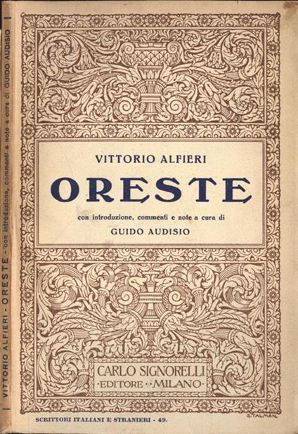 Oreste - Vittorio Alfieri - copertina